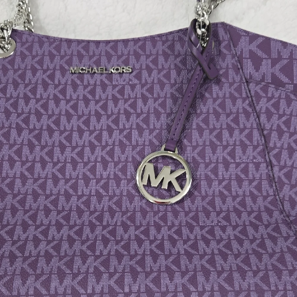 Michael Kors Purple Signature Canvas Tote - Picture 7 of 12